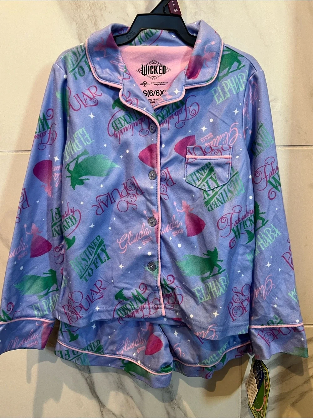 Wicked Girls Long Sleeve Coat and Shorts Pajama Set NWT $15 size 6/6x